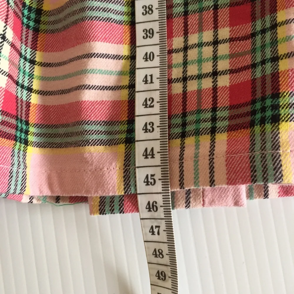 DANGERFIELD 18 plus size womens pleated plaid mini skirt pink green tartan curvy - Picture 13 of 16